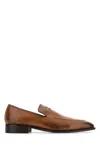 Miu Miu Brown Calf Leather Loafers In Brown