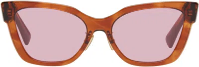 Miu Miu Brown Cat Eye Acetate Sunglasses In Grey