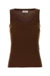 Miu Miu Sleeveless Vest In Brown