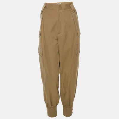 Pre-owned Miu Miu Brown Cotton Trouser S