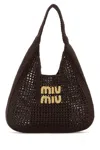 Miu Miu Brown Crochet Shopping Bag