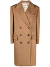 Miu Miu Double-breasted Coat In Brown