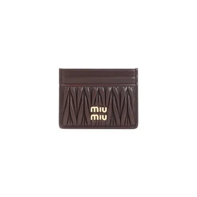 Miu Miu Brown Lamb Leather Cardholder
