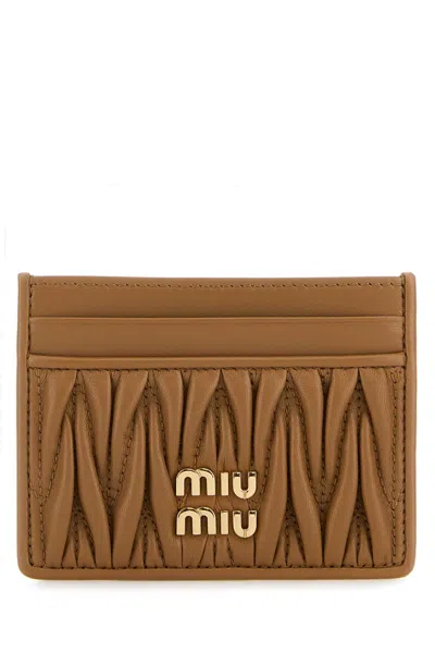 Miu Miu Brown Lamb Leather Cardholder