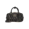 Miu Miu Brown Lamb Leather Shoulder Bag In Black