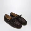 Miu Miu Brown Leather And Suede Woven Moccasins Women
