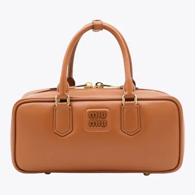 Miu Miu Brown Leather Arcadie Crossbody Bag
