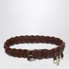 Miu Miu Brown Leather Belt In Pattern