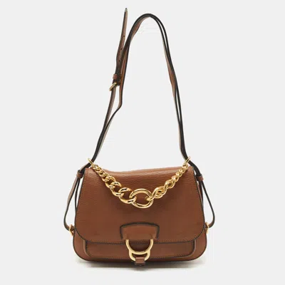 Pre-owned Miu Miu Brown Leather Dahlia Shoulder Bag