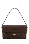 Miu Miu Brown Leather Handbag In Burgundy