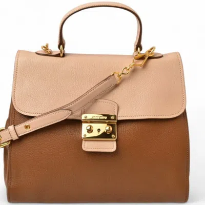 Pre-owned Miu Miu Brown Leather Handbag Shoulder Bag ()