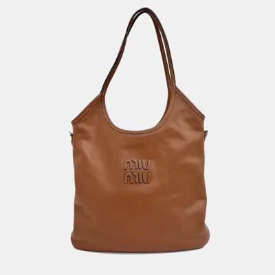 Pre-owned Miu Miu Brown Leather Ivy Shoulder Bag