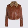 Miu Miu Brown Leather Jacket In Brown