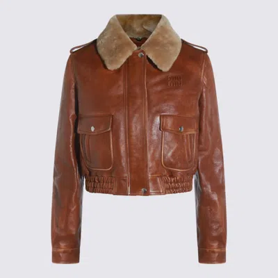 Miu Miu Brown Leather Jacket