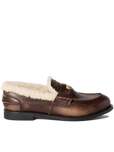 Miu Miu Brown Leather Loafer