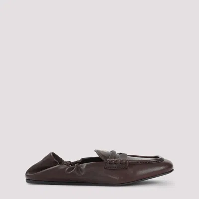 Miu Miu Brown Leather Loafers