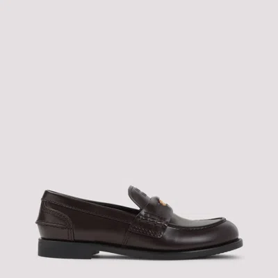 Miu Miu Brown Leather Loafers