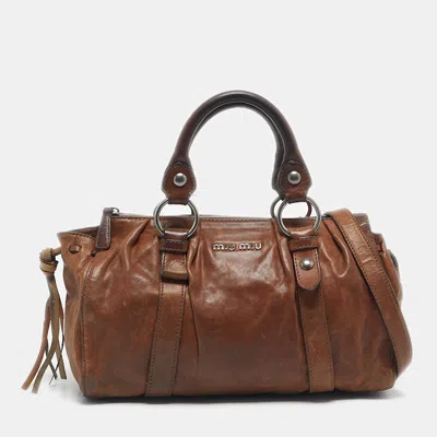 Pre-owned Miu Miu Brown Leather Satchel