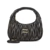 Miu Miu Brown Leather Shoulder Bag In Black