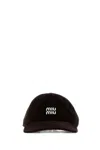 Miu Miu Soft Velvet Baseball Cap With Curved Brim In Brown
