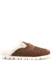 Miu Miu Logo-embossed Slippers In Brown