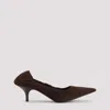 Miu Miu Brown Logo Heels In Brown