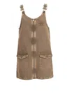 Miu Miu Brown Logo-motif Denim Dress