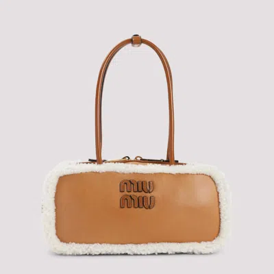 Miu Miu Brown Logo Shoulder Bag