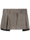 Miu Miu Miumiu Women Prince Of Wales Check Miniskirt In Brown