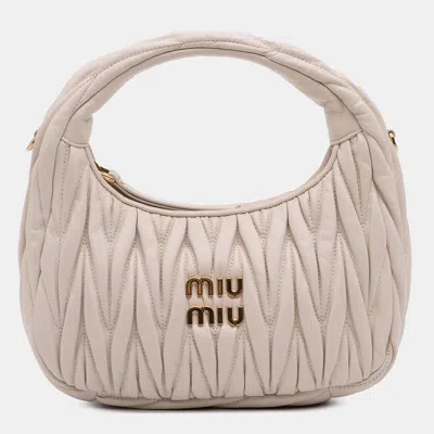 Pre-owned Miu Miu Brown Mini Matelasse Nappa Wander Bag