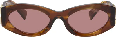 Miu Miu Brown Miu Glimpse Sunglasses