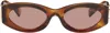 Miu Miu Brown Miu Glimpse Sunglasses In 11q08s - Striped