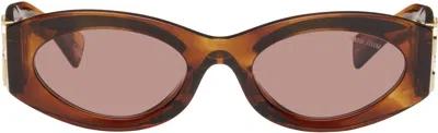 Miu Miu Brown Miu Glimpse Sunglasses