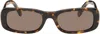Miu Miu Brown Miu Glimpse Sunglasses In Vau06b Havana