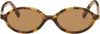 Miu Miu Brown Miu Regard Sunglasses In Brown