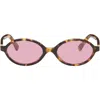 Miu Miu Dark Pink Mirror Silver Oval Ladies Sunglasses Mu 04zsf Vau50d 50 In Brown
