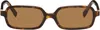 Miu Miu Tortoiseshell Rectangle-frame Sunglasses In Vau2z1