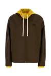 Miu Miu Hooded Bomber Jacket In Brown