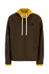 Miu Miu Hooded Bomber Jacket In Brown