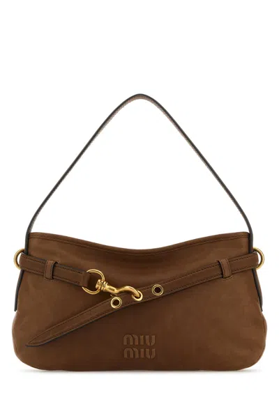 Miu Miu Brown Nappa Leather Avenue Shoulder Bag
