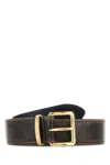 Miu Miu Brown Nappa Leather Belt In Black