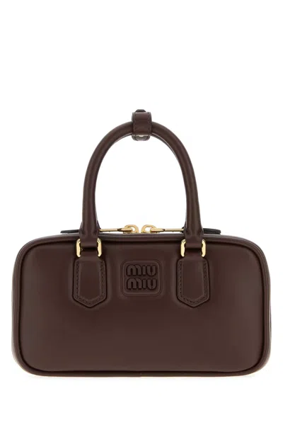 Miu Miu Brown Nappa Leather Handbag