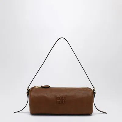 Miu Miu Brown Nappa Leather Pouch In Pattern | ModeSens