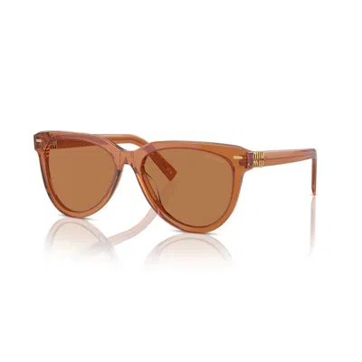 Miu Miu Brown Pilot Men's Sunglasses Mu 12zs 15t2z1 56 In Orange