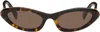 Miu Miu Brown Pointed Cat Eye Acetate Sunglasses In Vau06b Havana