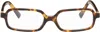 Miu Miu Regard Rectangular Sunglasses In Brown