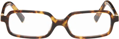 Miu Miu Brown Rectangle Glasses