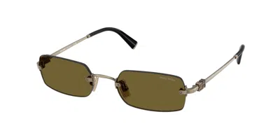 Miu Miu Brown Rectangular Ladies Sunglasses Mu B50s 26c09z 50 In Green