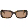Miu Miu Brown Rectangular Sunglasses In Brown
