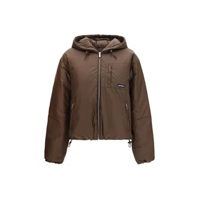 Miu Miu Brown Recycled Polyamide Full-length Jacket